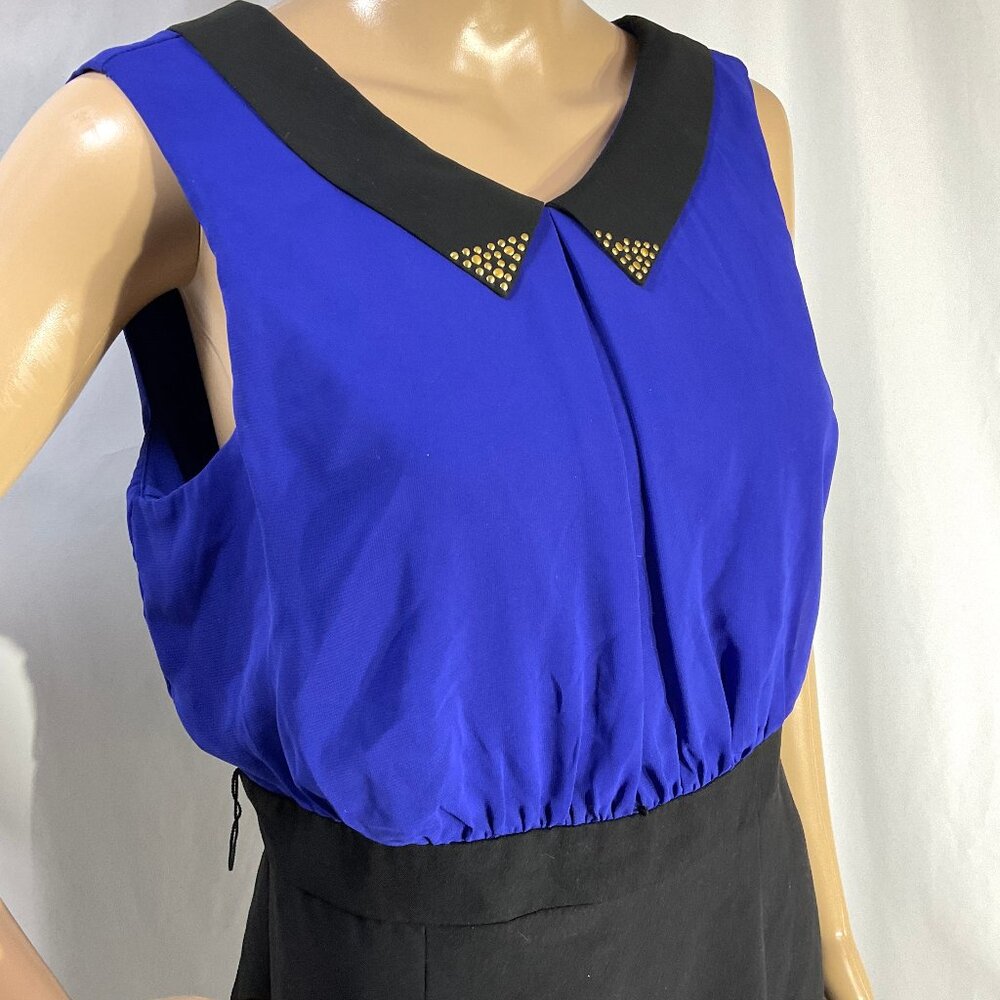 I.N. San Francisco Sz 11 Knee Length Color Block Dress 90s Y2K